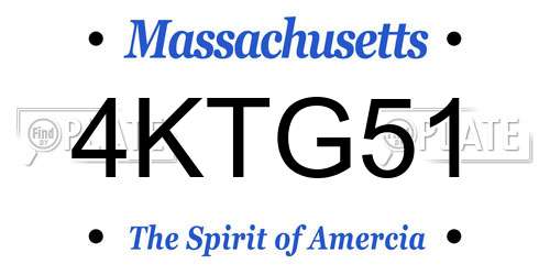 4KTG51 Massachusetts License Plate