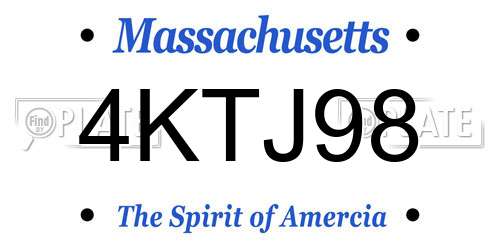 4KTJ98 Massachusetts License Plate