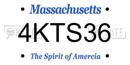 4KTS36 Massachusetts License Plate