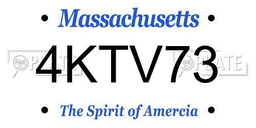 4KTV73 Massachusetts License Plate