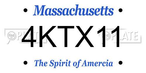 4KTX11 Massachusetts License Plate