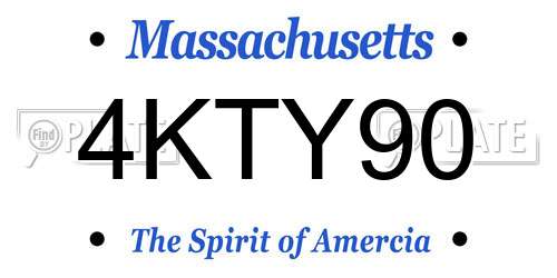 4KTY90 Massachusetts License Plate