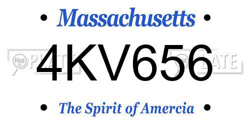 4KV656 Massachusetts License Plate