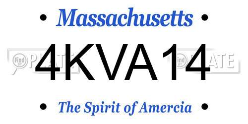 4KVA14 Massachusetts License Plate