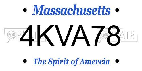 4KVA78 Massachusetts License Plate