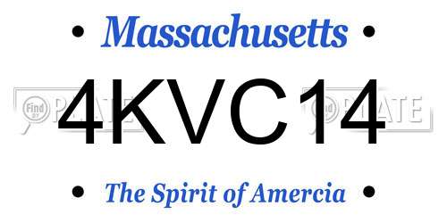 4KVC14 Massachusetts License Plate