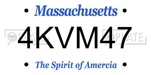 4KVM47 Massachusetts License Plate
