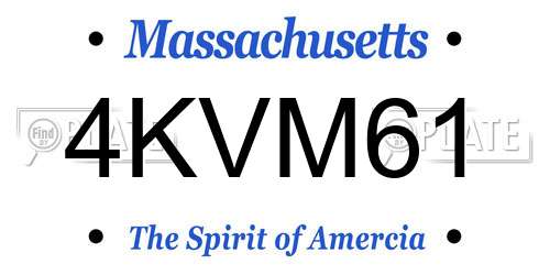 4KVM61 Massachusetts License Plate