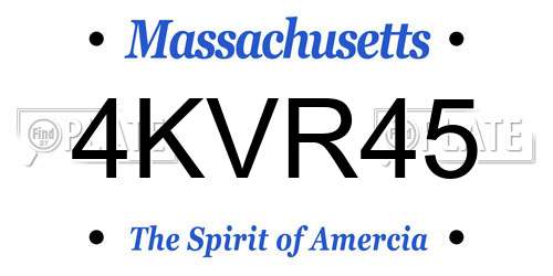 4KVR45 Massachusetts License Plate