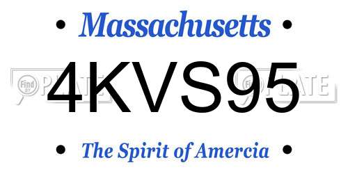 4KVS95 Massachusetts License Plate
