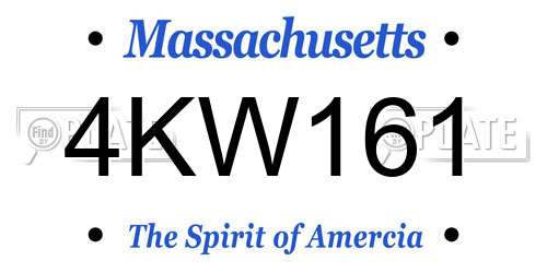 4KW161 Massachusetts License Plate