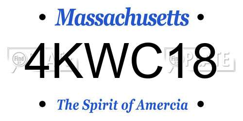 4KWC18 Massachusetts License Plate