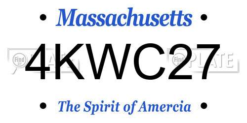 4KWC27 Massachusetts License Plate