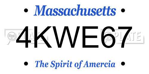 4KWE67 Massachusetts License Plate