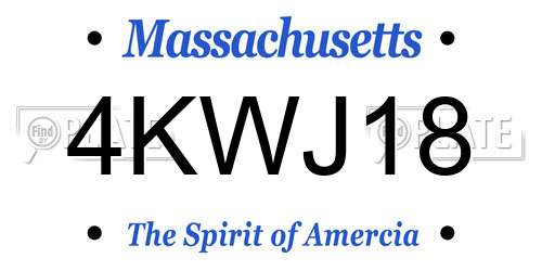 4KWJ18 Massachusetts License Plate