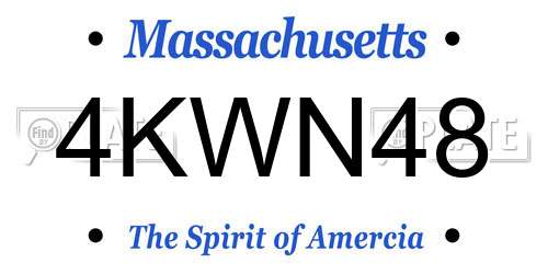 4KWN48 Massachusetts License Plate