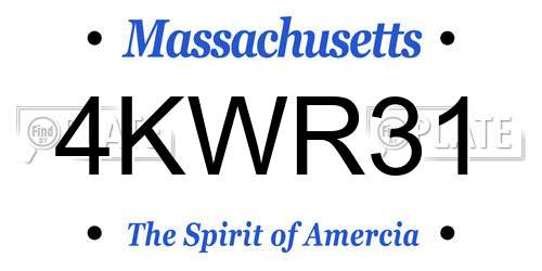 4KWR31 Massachusetts License Plate