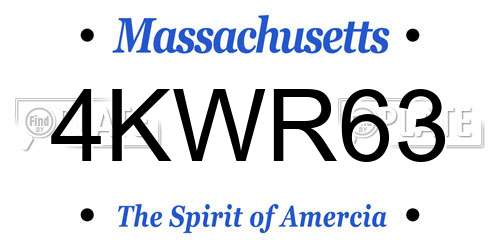 4KWR63 Massachusetts License Plate