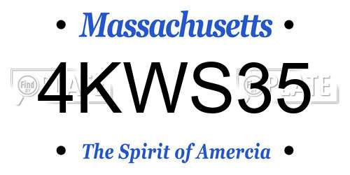4KWS35 Massachusetts License Plate