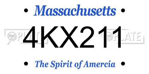 4KX211 Massachusetts License Plate