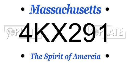 4KX291 Massachusetts License Plate