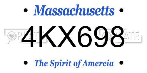 4KX698 Massachusetts License Plate