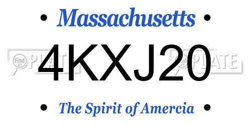 4KXJ20 Massachusetts License Plate