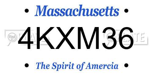 4KXM36 Massachusetts License Plate