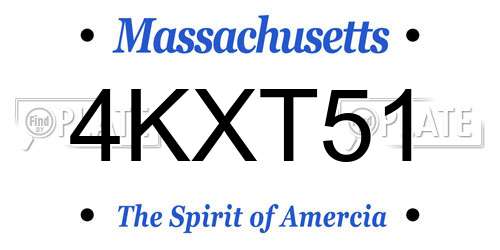 4KXT51 Massachusetts License Plate