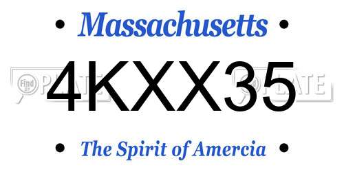4KXX35 Massachusetts License Plate