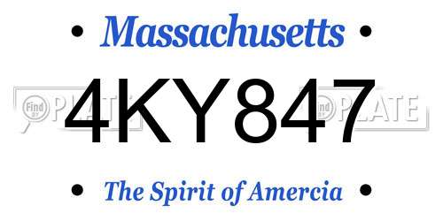4KY847 Massachusetts License Plate