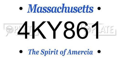 4KY861 Massachusetts License Plate