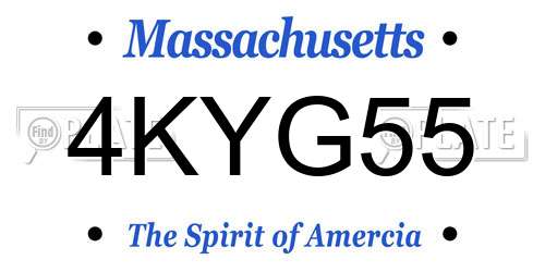 4KYG55 Massachusetts License Plate