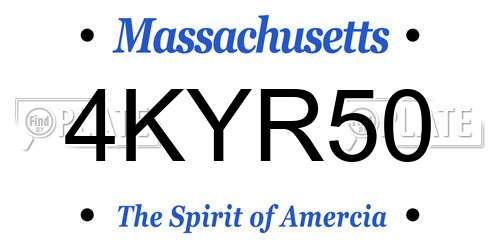 4KYR50 Massachusetts License Plate
