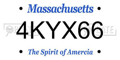 4KYX66 Massachusetts License Plate
