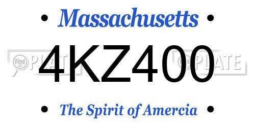 4KZ400 Massachusetts License Plate