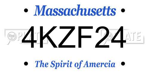 4KZF24 Massachusetts License Plate