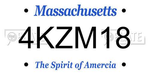 4KZM18 Massachusetts License Plate