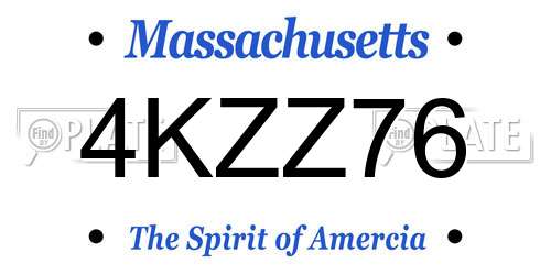 4KZZ76 Massachusetts License Plate