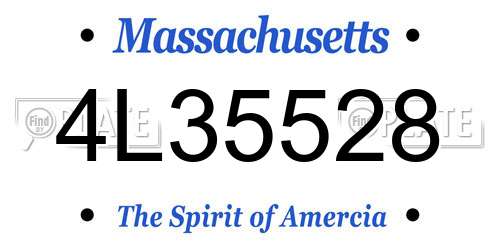 4L35528 Massachusetts License Plate
