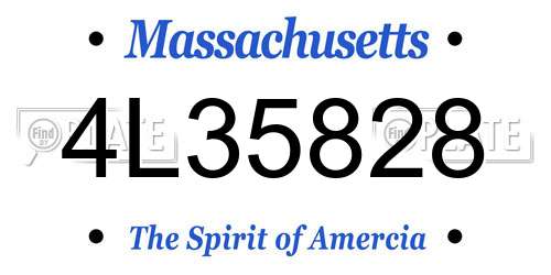 4L35828 Massachusetts License Plate