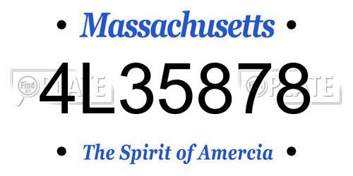 4L35878 Massachusetts License Plate