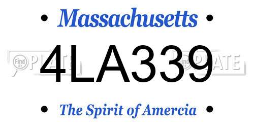 4LA339 Massachusetts License Plate