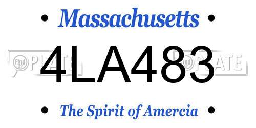 4LA483 Massachusetts License Plate