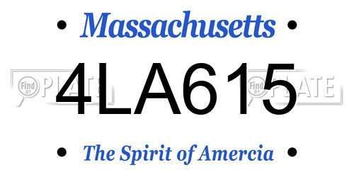 4LA615 Massachusetts License Plate