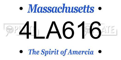 4LA616 Massachusetts License Plate