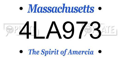4LA973 Massachusetts License Plate