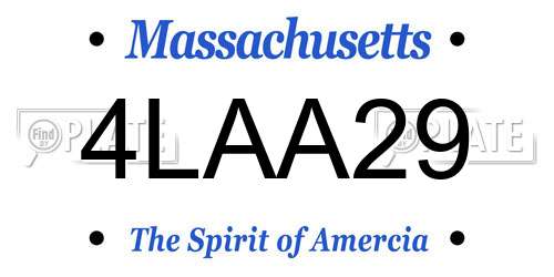4LAA29 Massachusetts License Plate