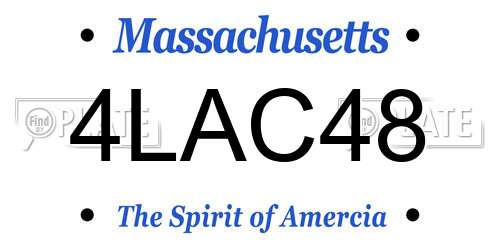 4LAC48 Massachusetts License Plate