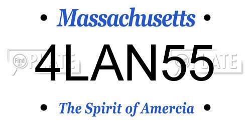 4LAN55 Massachusetts License Plate
